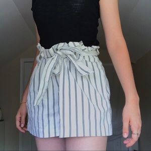 Paper bag waist shorts